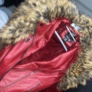 Woman’s faux fur leather jacket